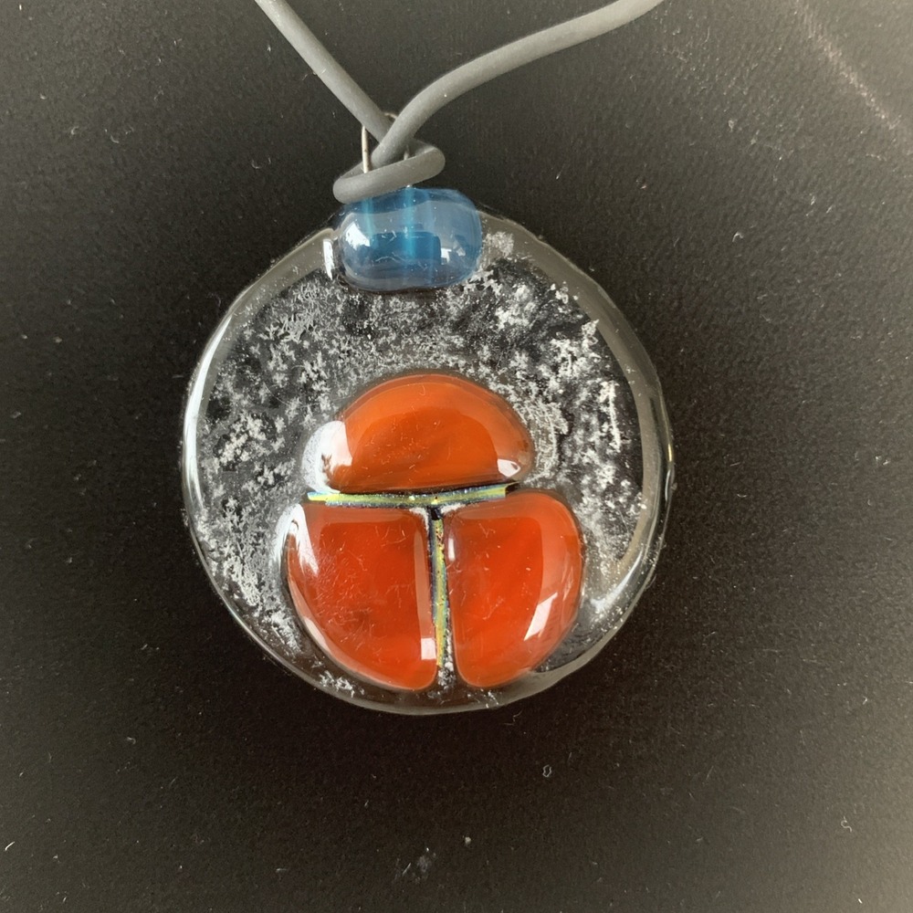 Egyptian LACMA Museum Handmade Italy Glass Scarab Of The Heart Pendant Rare Y2K